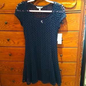 Speechless lined lace dress in navy blue color, NWT, size medium.